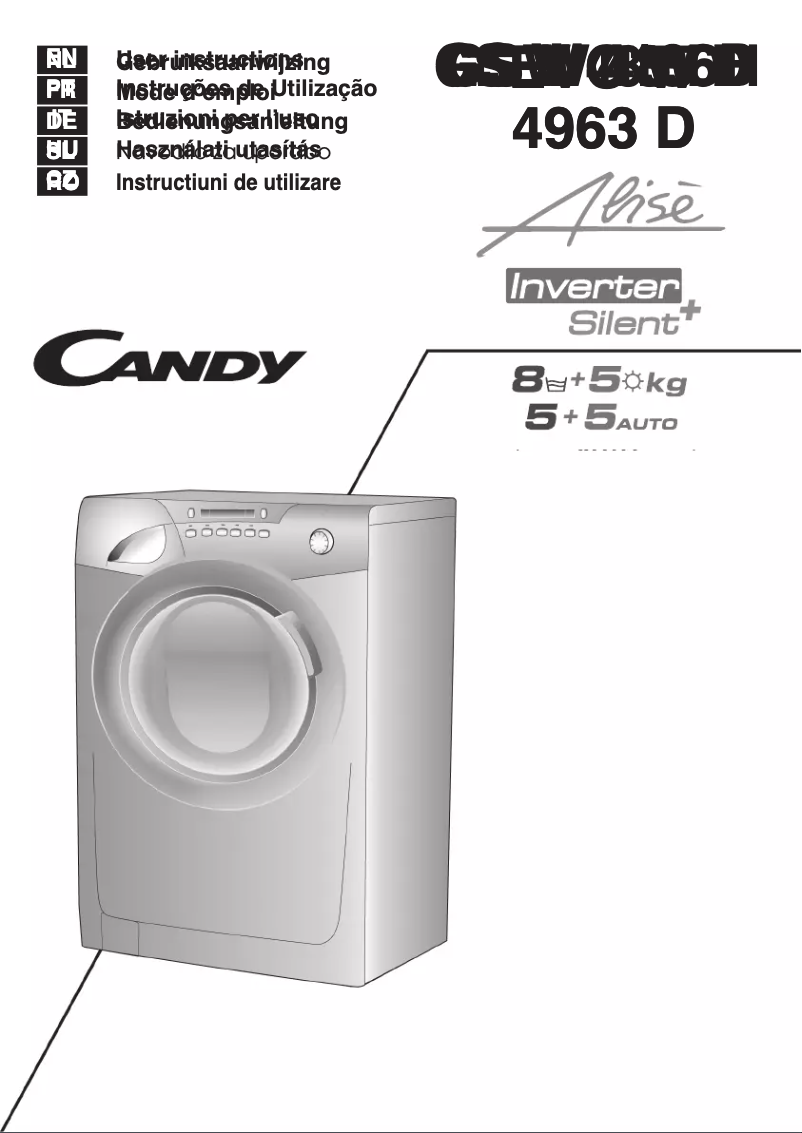 Page n°1 - Manuel utilisateur Candy GS W485DH-S