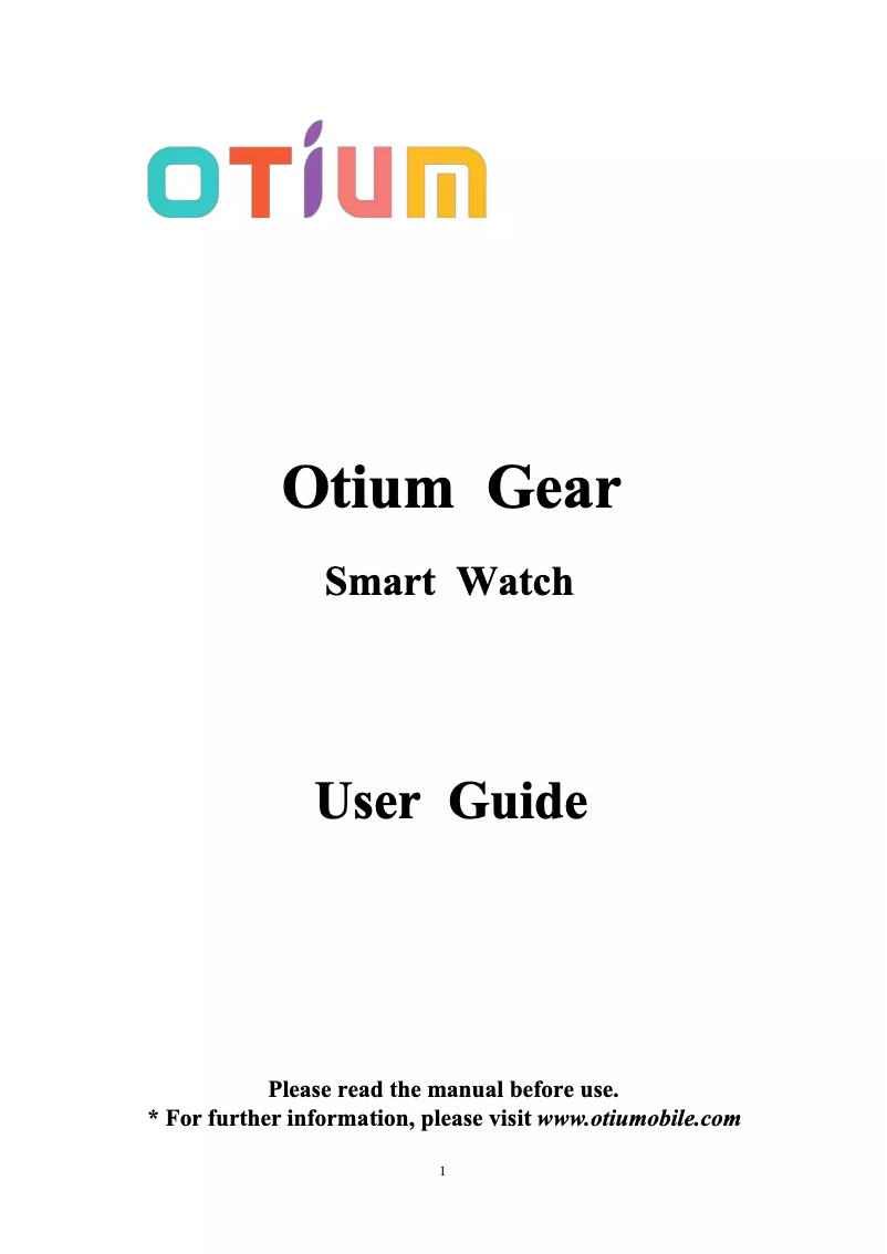 Page 1 de la notice Manuel utilisateur Otium Gear