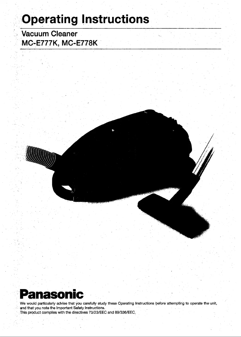 Page n°1 - Manuel utilisateur Panasonic MC-E778