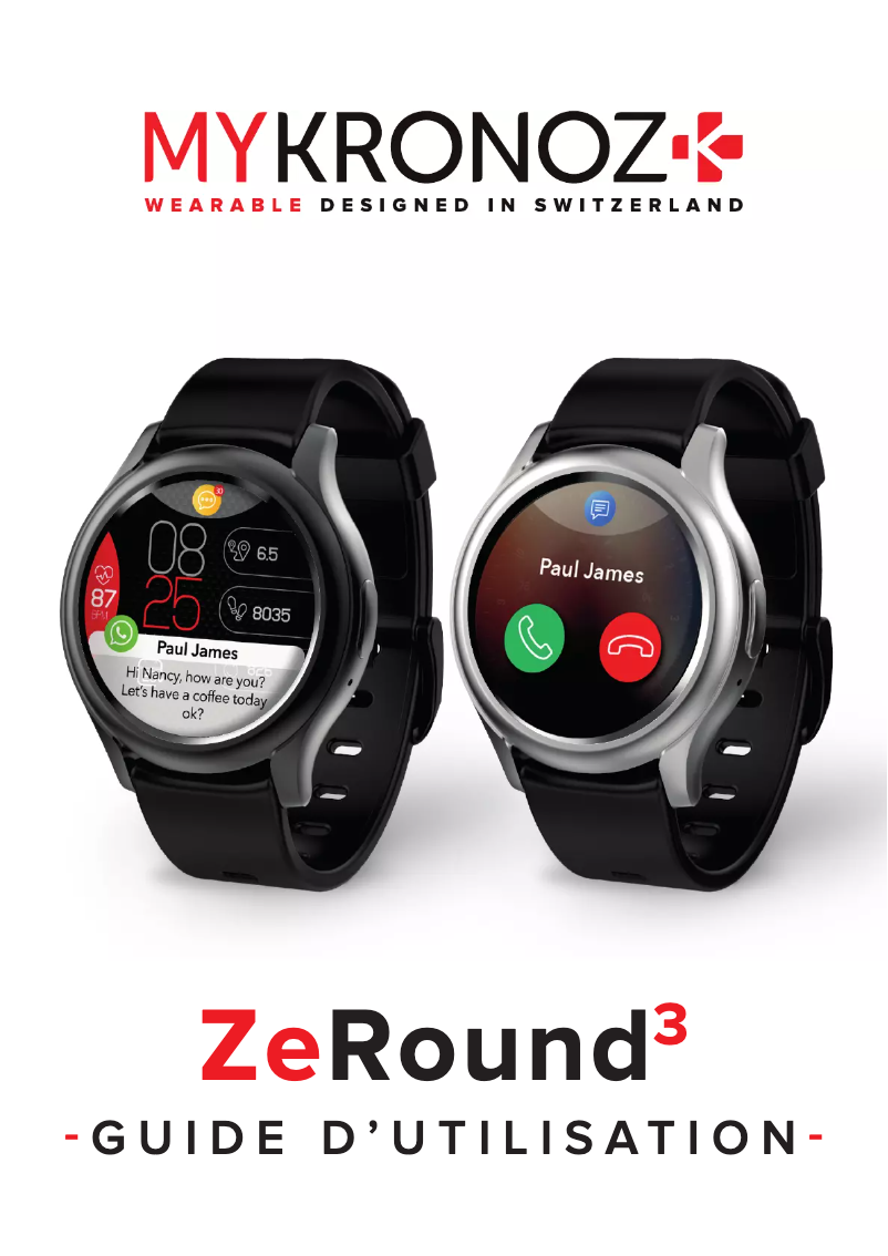 Page 1 de la notice Manuel utilisateur MyKronoz ZeRound 3 Lite