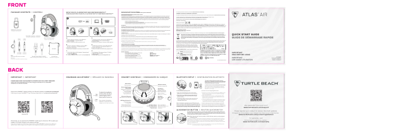 Page 1 de la notice Manuel utilisateur Turtle Beach Atlas Air
