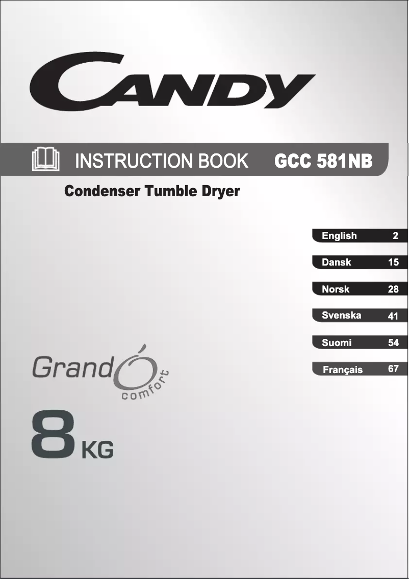 Page 1 de la notice Manuel utilisateur Candy GCC 581NB-S