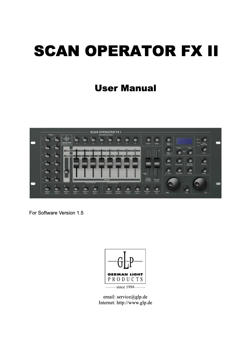 Page 1 de la notice Manuel utilisateur GLP Scan Operator FX II