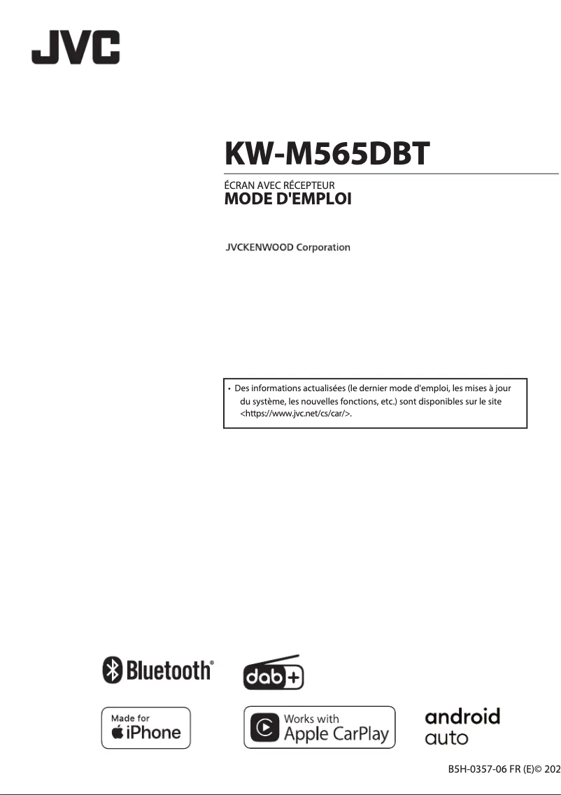 Page n°1 - Manuel utilisateur JVC KW-M565DBT