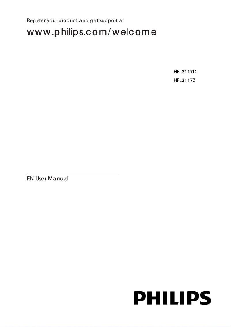 Page n°1 - Manuel utilisateur Philips 22HFL3117D