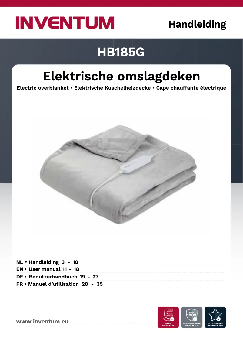 Image de la première page du manuel de l'appareil HB185G