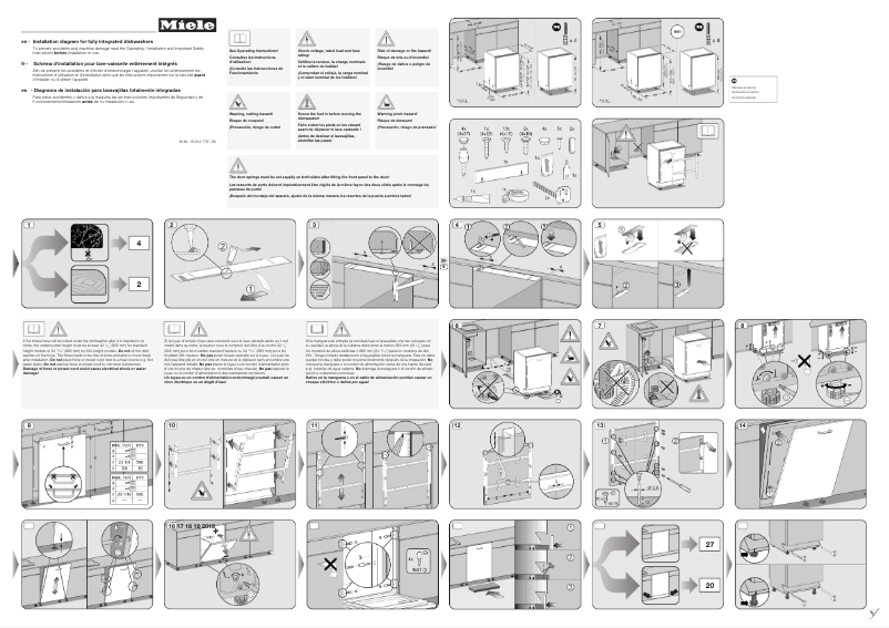 Página 1 del manual Guía de instalación Miele G 6785 SCVI