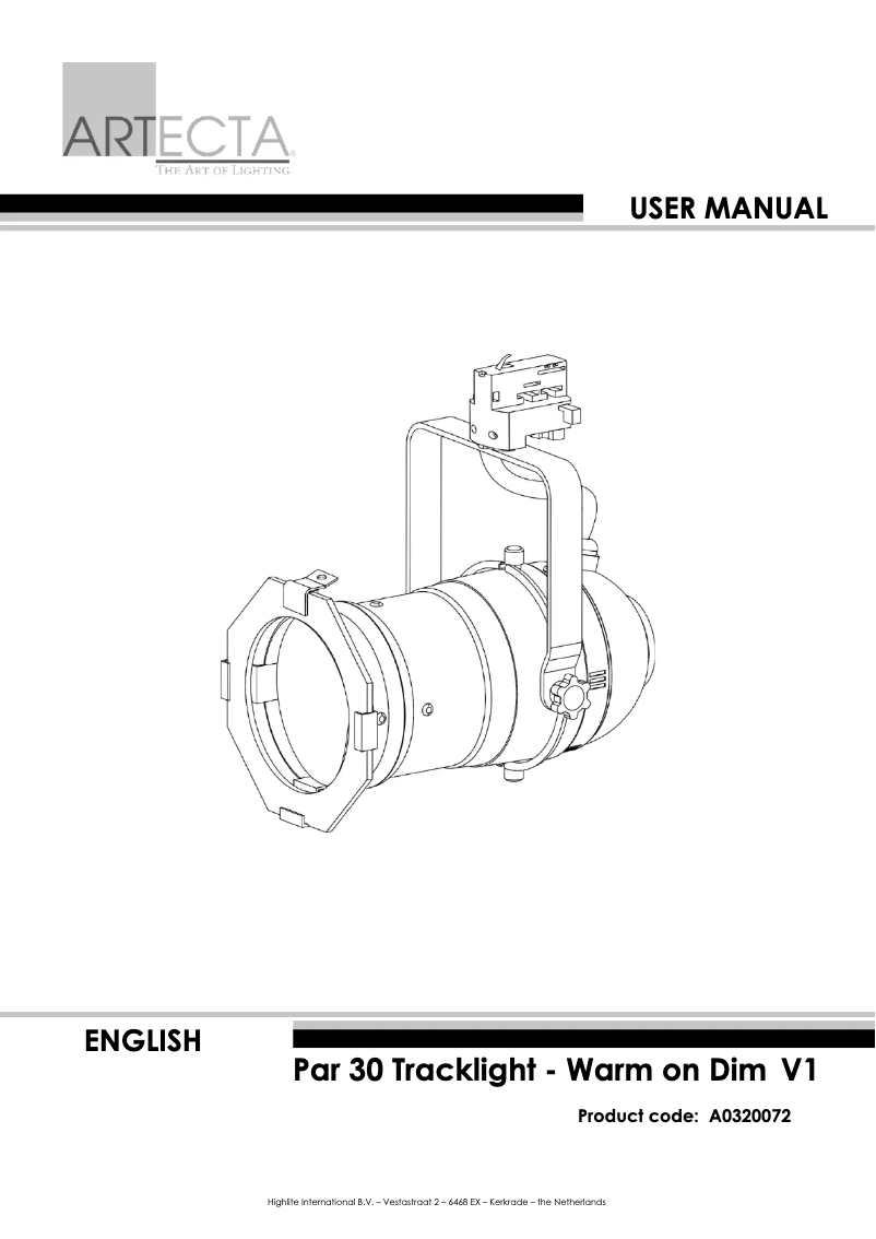 Página 1 del manual Manual de usuario Artecta Par 30 Tracklight - Warm on Dim