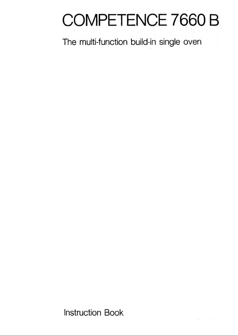 Page 1 de la notice Manuel utilisateur AEG Competence 7660 B W3D