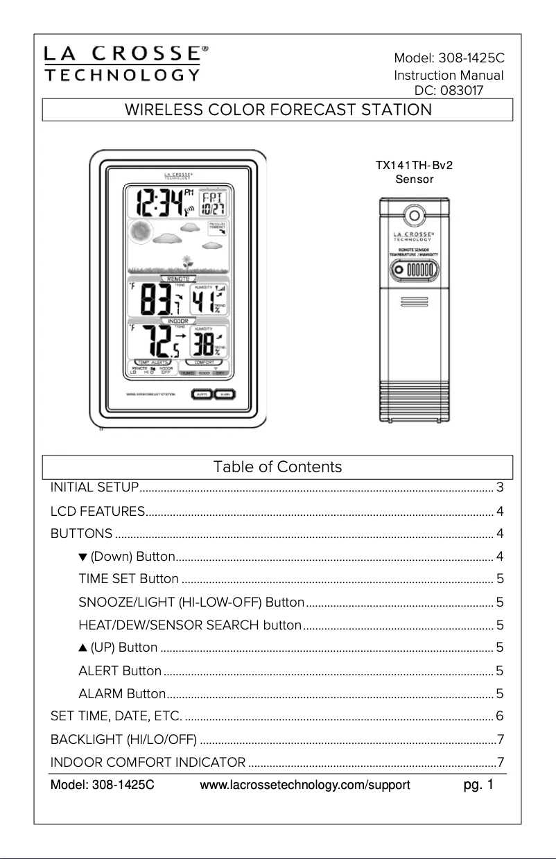 Image de la première page du manuel de l'appareil 308-1425C