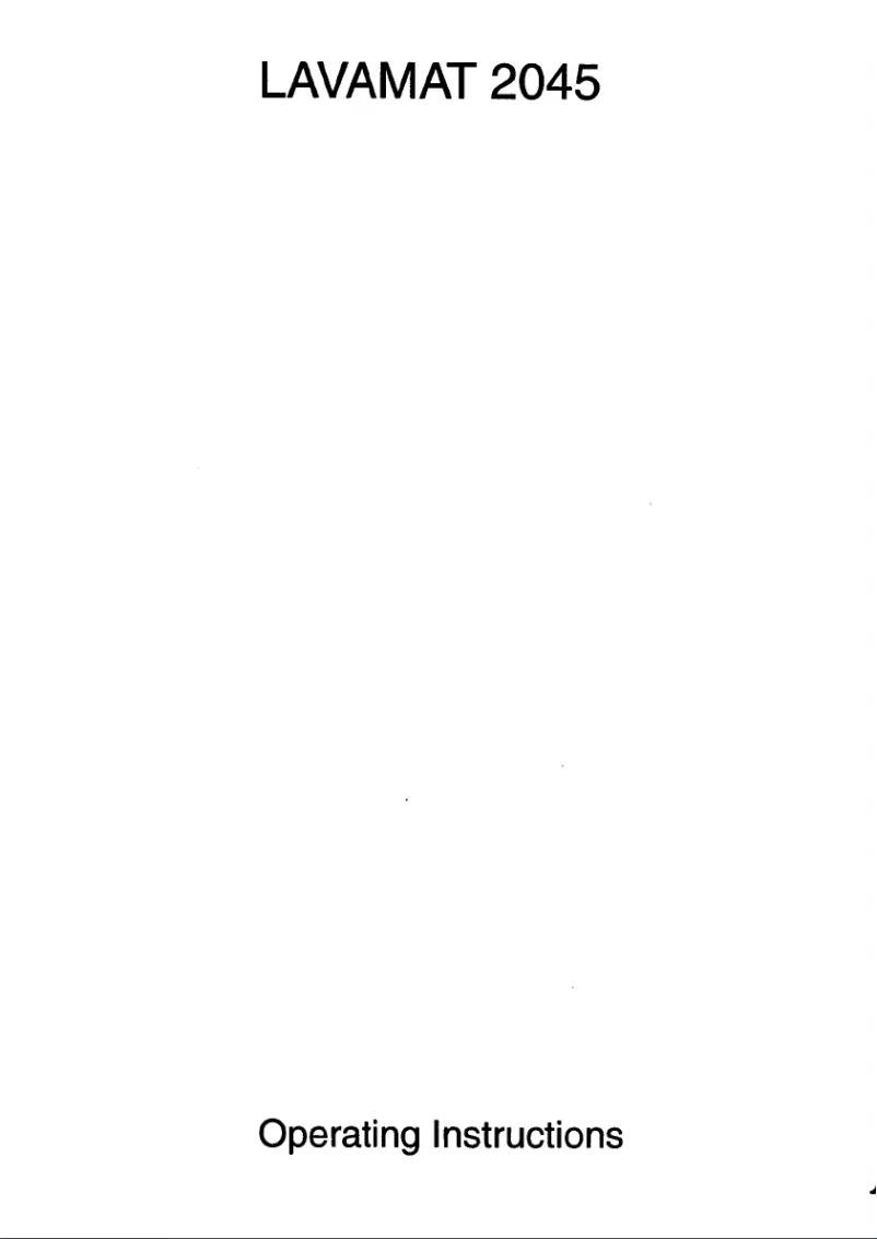 Page 1 de la notice Manuel utilisateur AEG Lavamat 2045 w