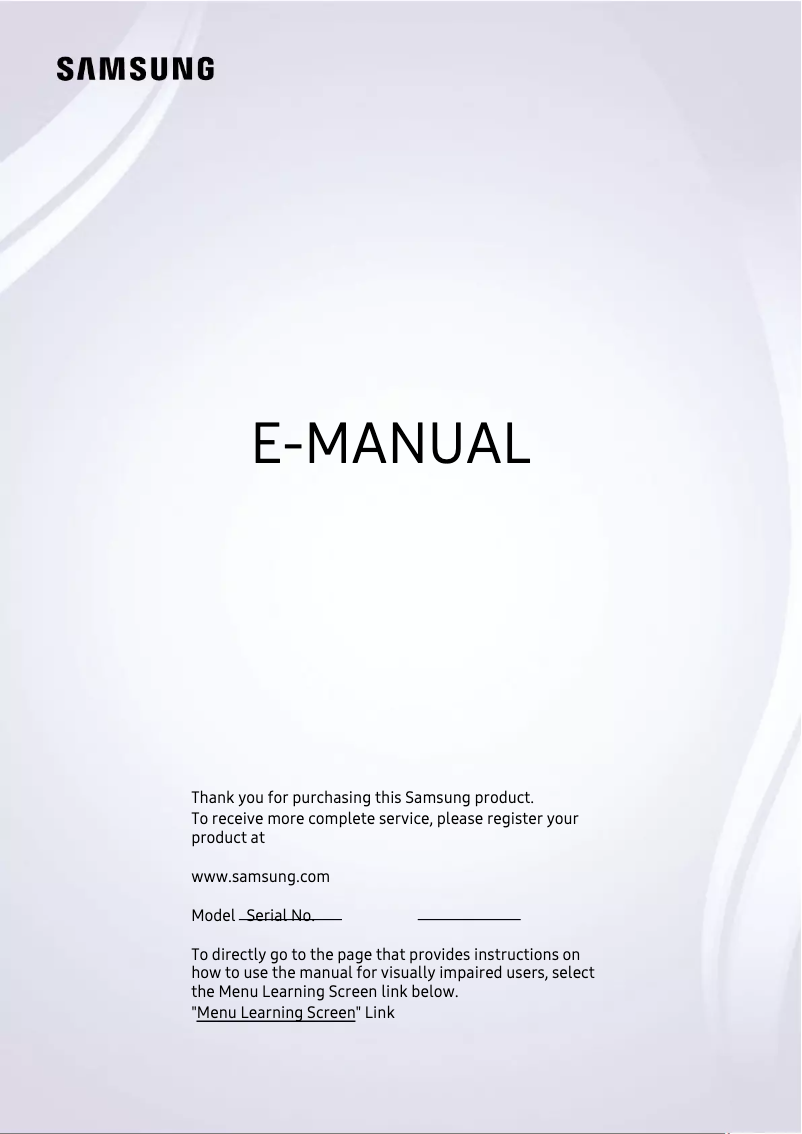 Page 1 de la notice Manuel utilisateur Samsung UA50AU7002G