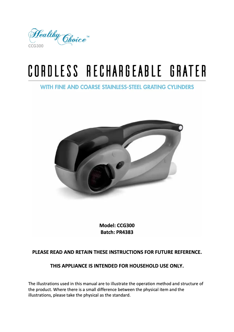 Image de la première page du manuel de l'appareil CCG300