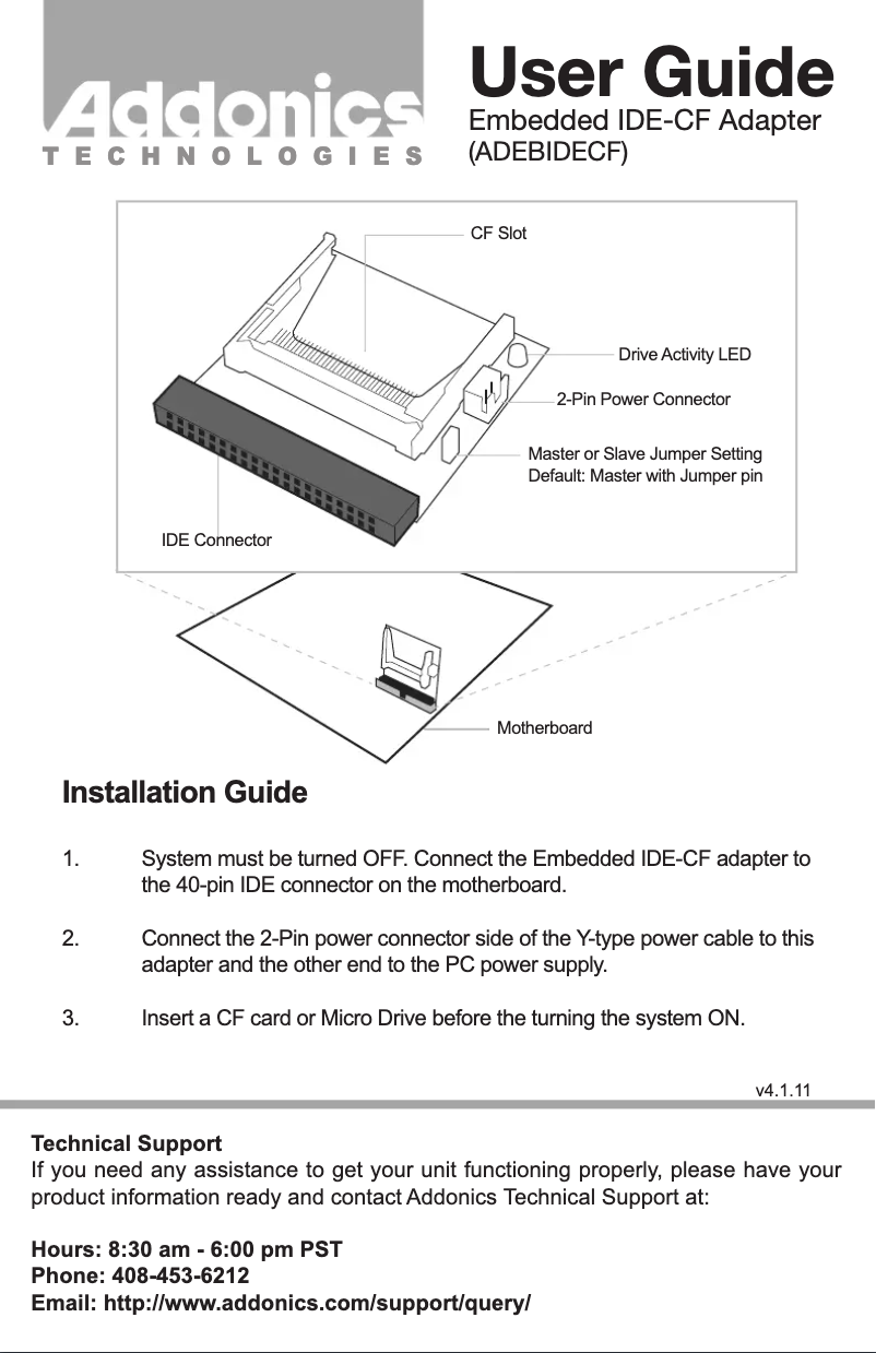 Image de la première page du manuel de l'appareil ADEBIDE2CF