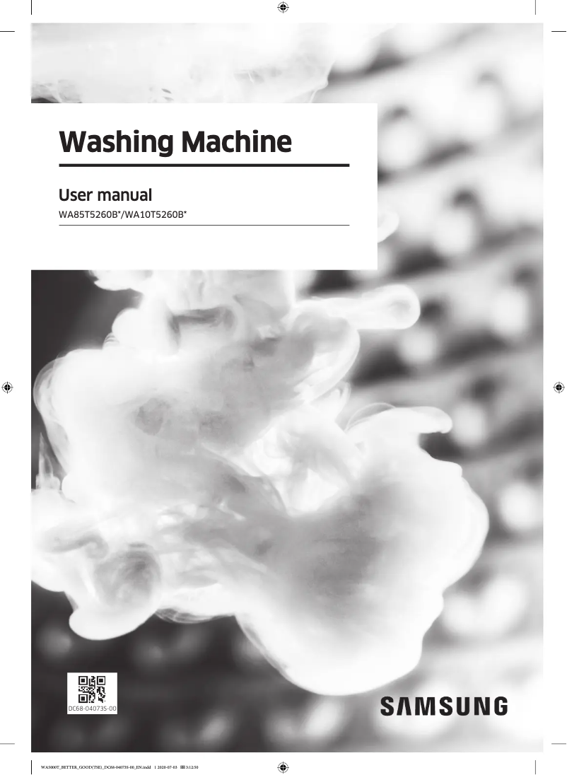 Page 1 de la notice Manuel utilisateur Samsung WA85T5260BW