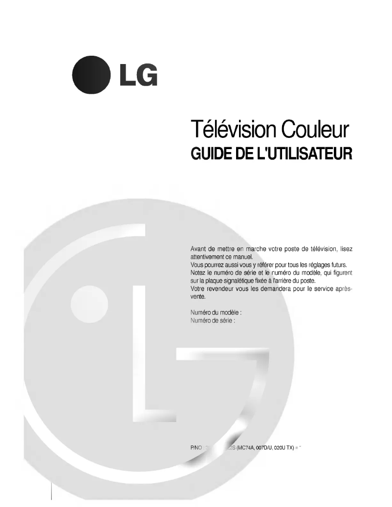 Page 1 de la notice Manuel utilisateur LG CF-25H30X