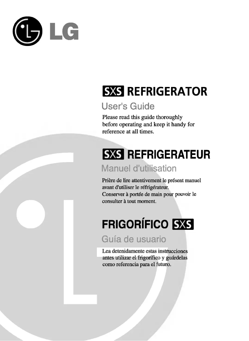 Page n°1 - Manuel utilisateur LG GR-L247GTU