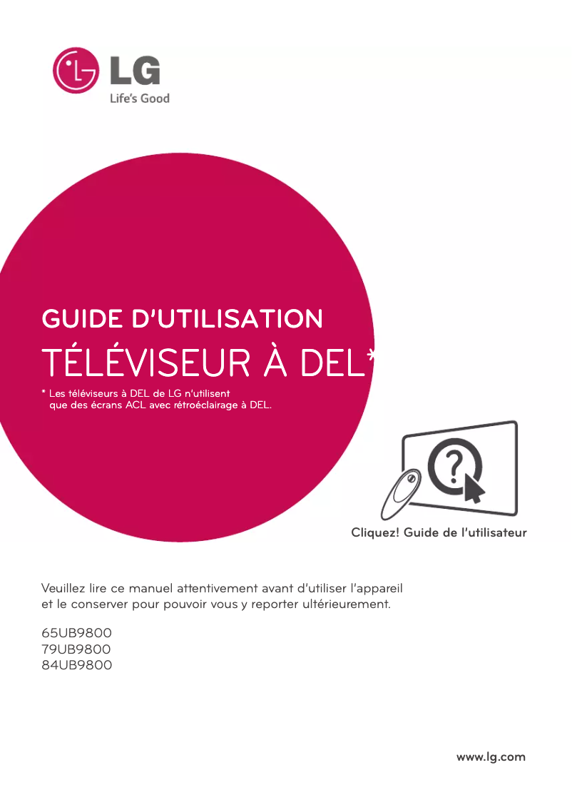Page n°1 - Manuel utilisateur LG 65UB9800