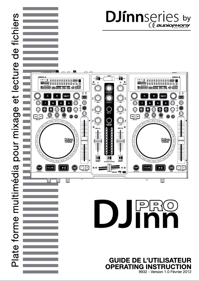 Page 1 de la notice Manuel utilisateur Audiophony DJ inn Pro
