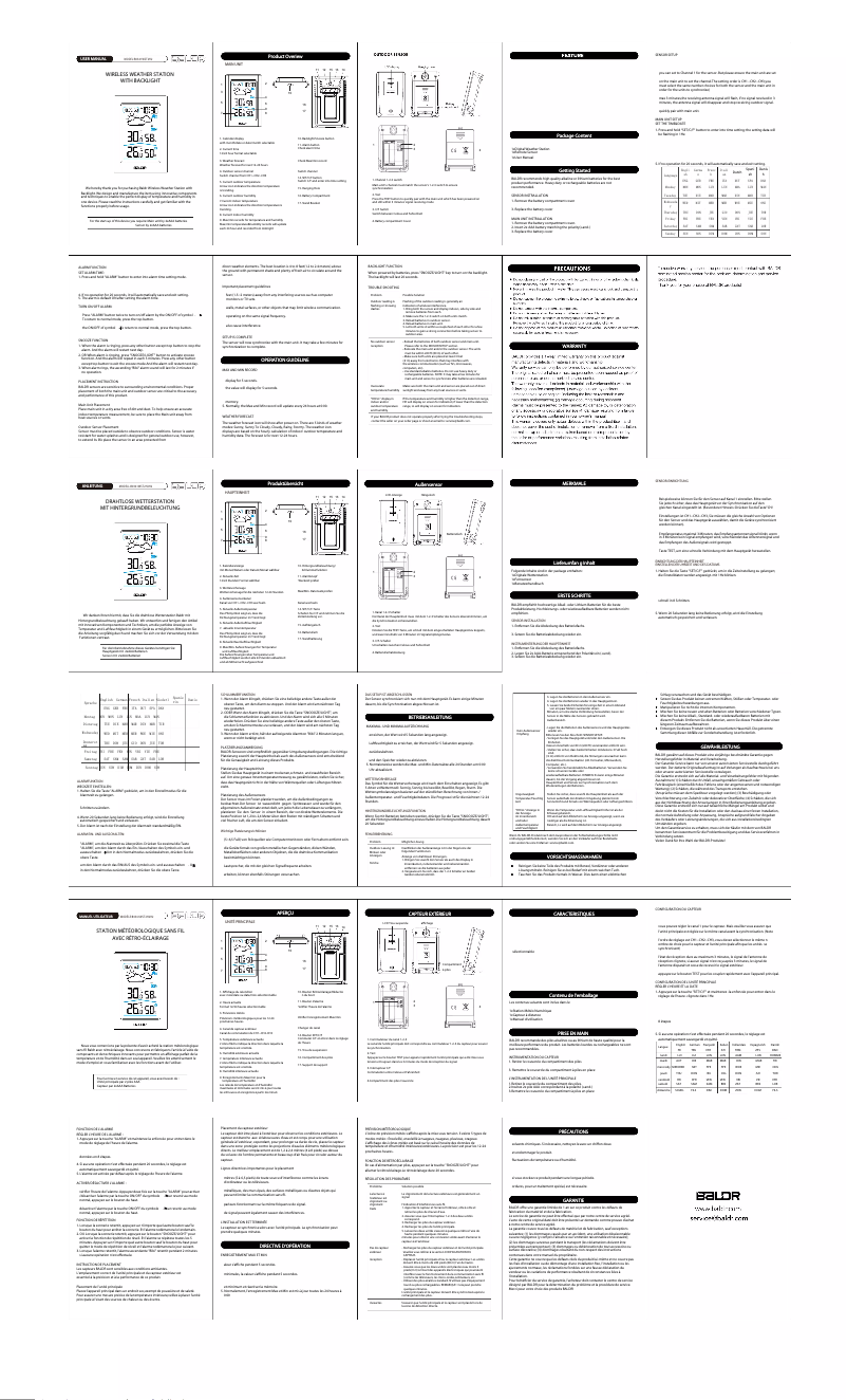 Image de la première page du manuel de l'appareil WS0341