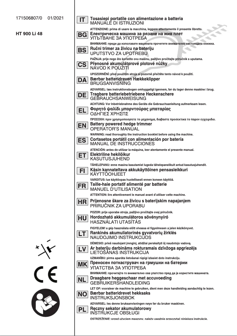 Page n°1 - Manuel utilisateur Stiga HT 900e