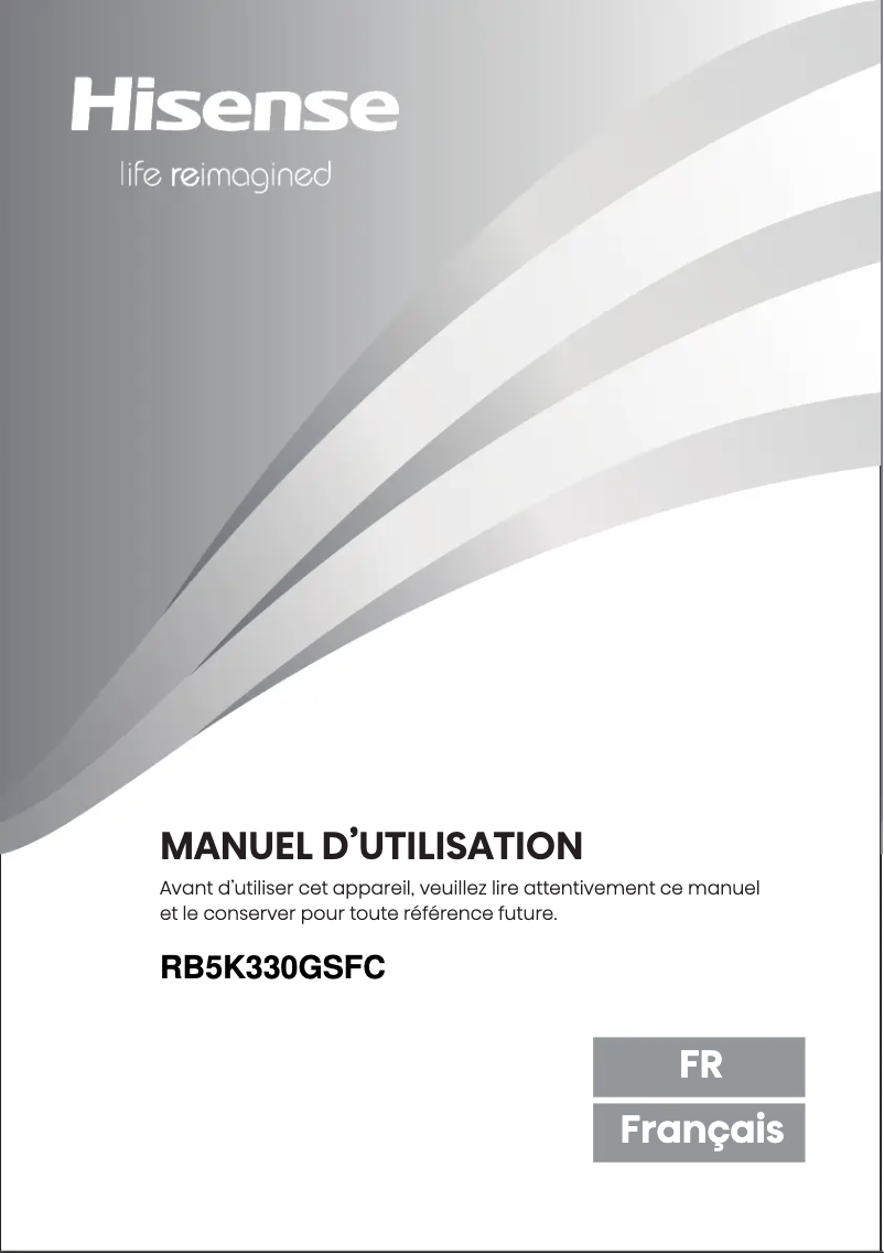 Page 1 de la notice Manuel utilisateur Hisense RB5K330GSFC