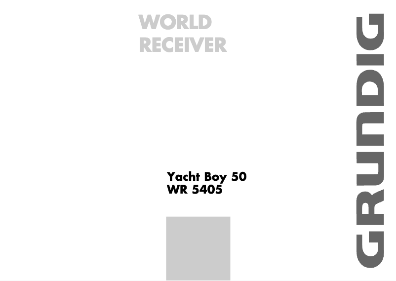 Page 1 de la notice Manuel utilisateur Grundig Yacht Boy 50 WR 5405