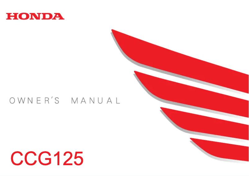 Página 1 del manual Manual de usuario Honda TMX125α (2024)