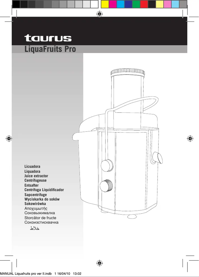 Image de la première page du manuel de l'appareil Liquafruits Pro