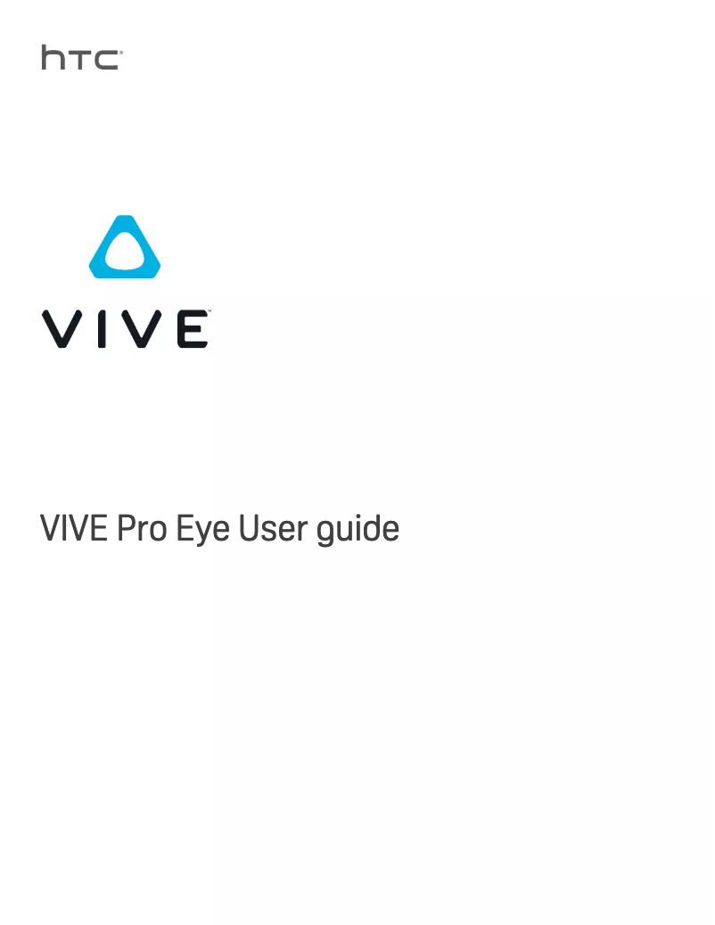 Image de la première page du manuel de l'appareil VIVE Pro Eye