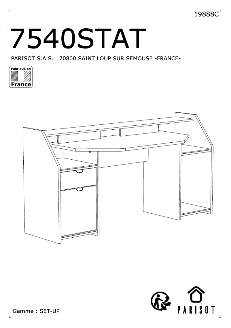 Page n°1 - Manuel utilisateur Parisot SetUp 7540STAT