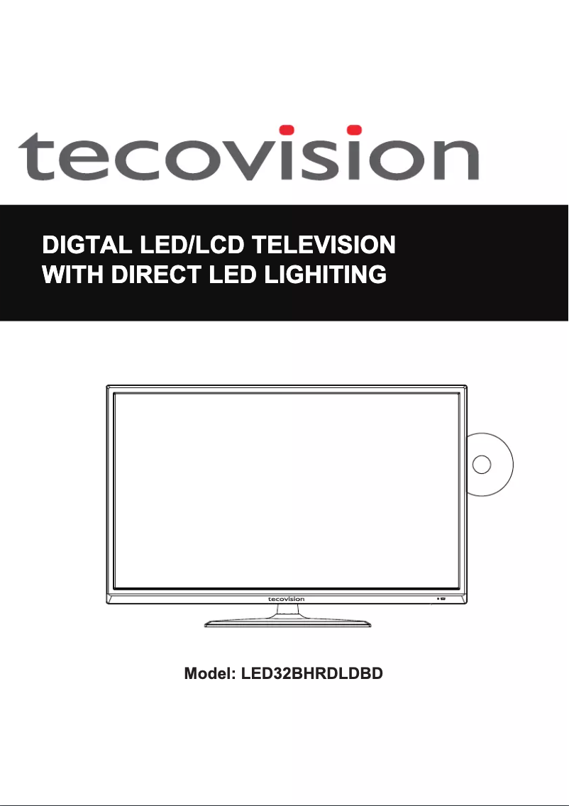 Page 1 de la notice Manuel utilisateur Tecovision LED32BHRDLDBD