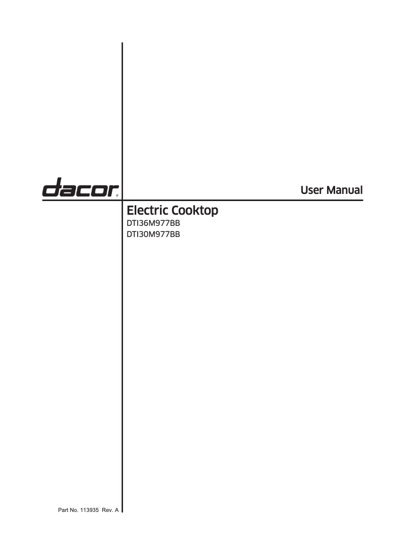 Page n°1 - Manuel utilisateur Dacor DTI30M977BB