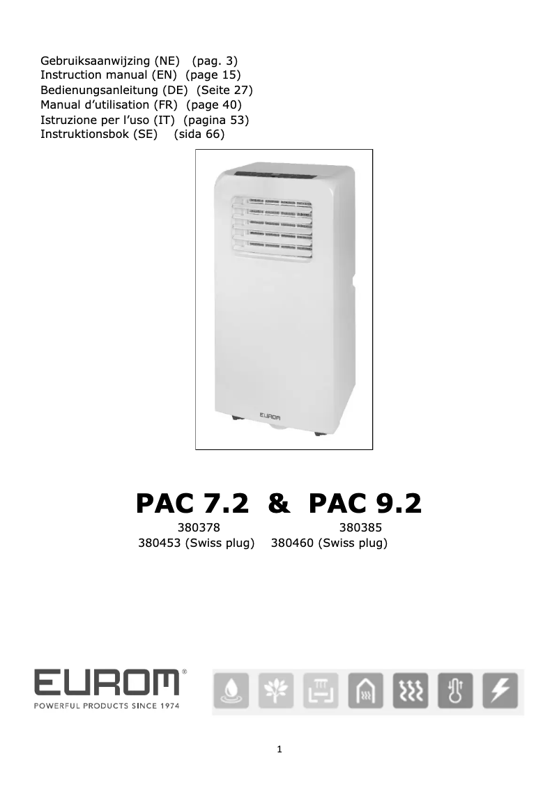 Image de la première page du manuel de l'appareil PAC 9.2