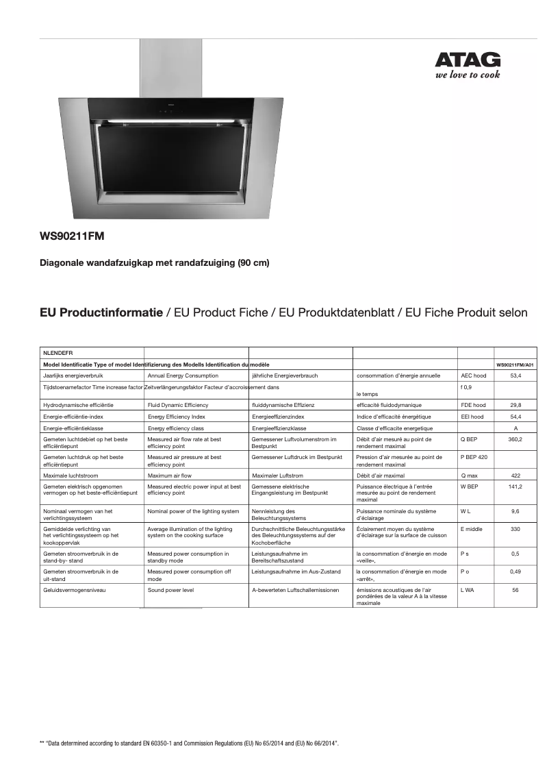 Page n°1 - Fiche technique Atag WS90211FM