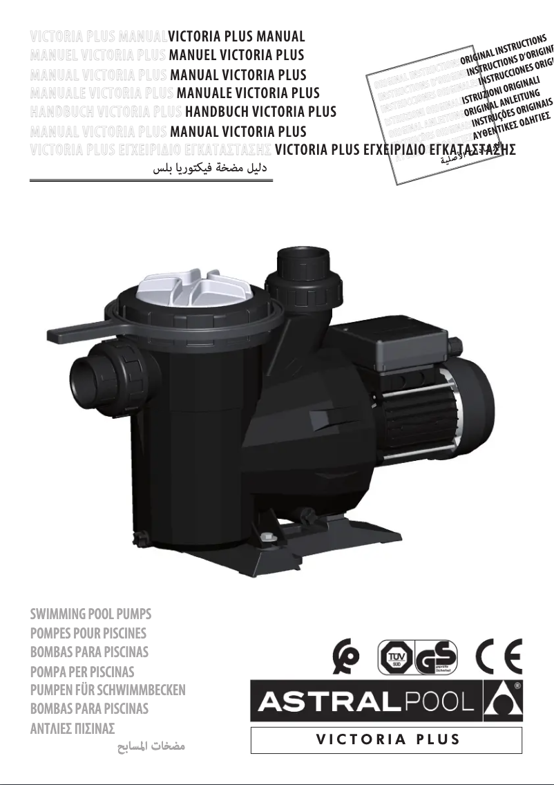 Page 1 de la notice Manuel utilisateur AstralPool Victoria Plus