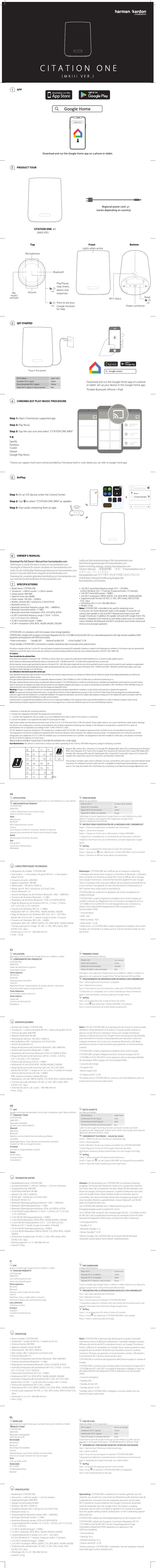 Page n°1 - Guide de démarrage rapide Harman Kardon Citation One MK2