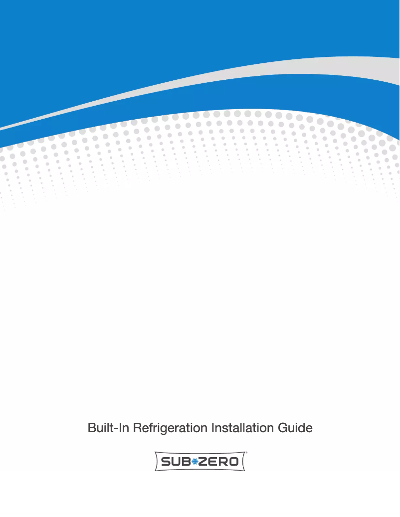 Page 1 de la notice Guide d'installation Sub-Zero BI-36R/S/TH-LH