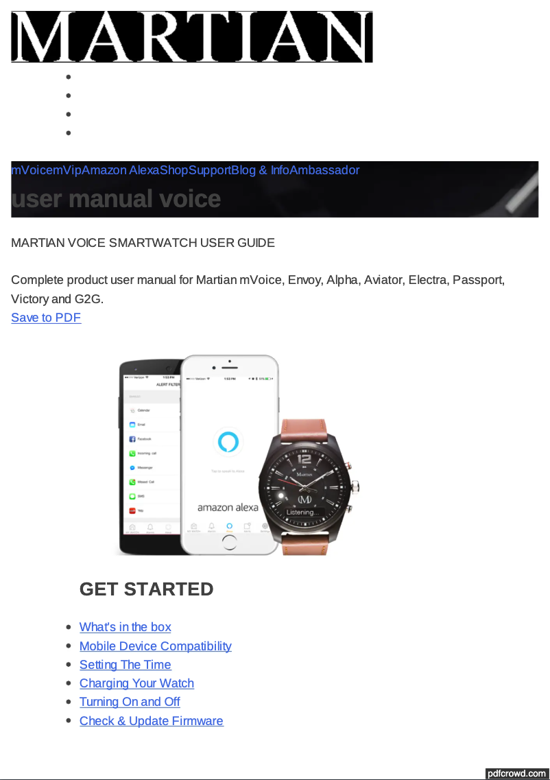 Image de la première page du manuel de l'appareil mVoice PT 02