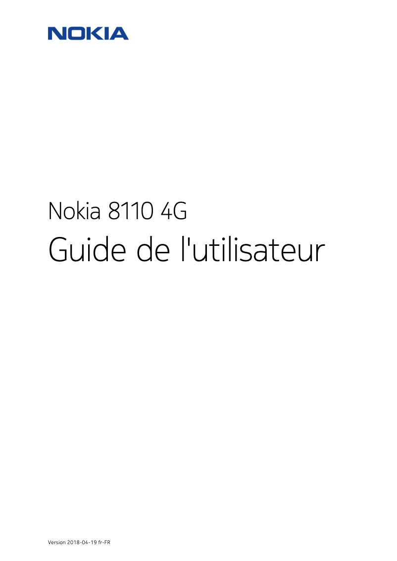 Page n°1 - Manuel utilisateur Nokia 8810