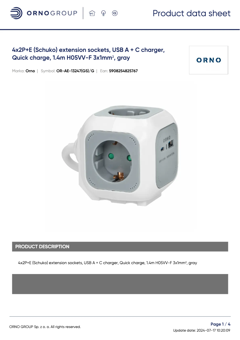 Image de la première page du manuel de l'appareil OR-AE-13247(GS)