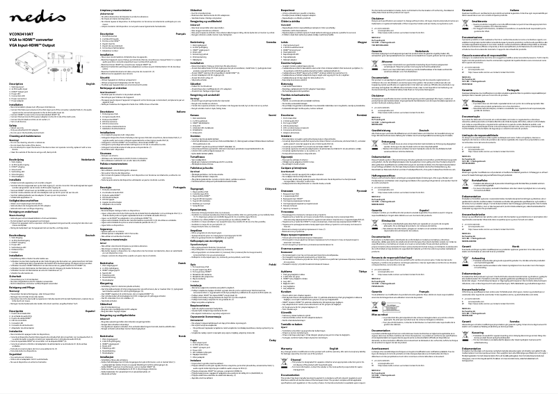 Page 1 de la notice Manuel utilisateur Nedis VCON3410AT