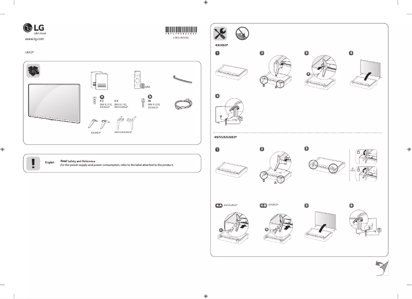 Image de la première page du manuel de l'appareil 49UK6300PPB