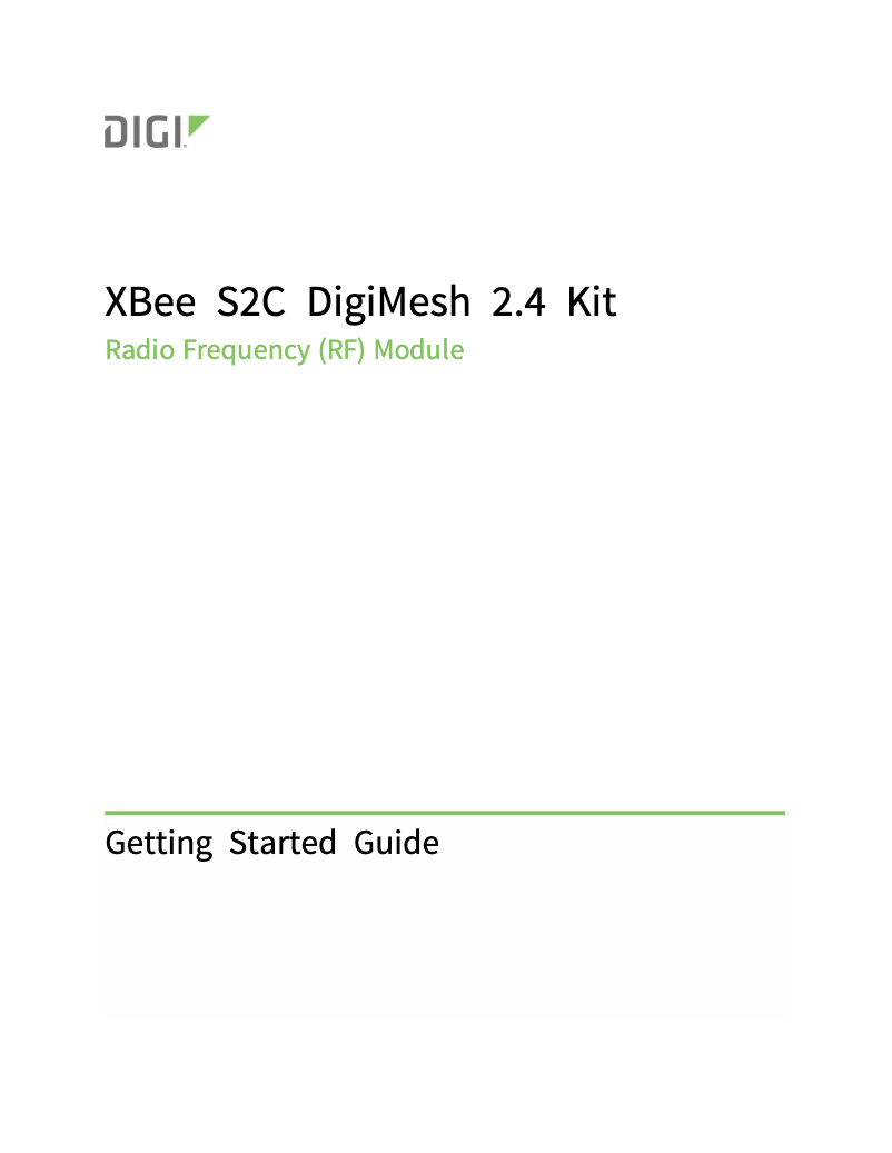 Image de la première page du manuel de l'appareil XBee S2C DigiMesh 2.4 Kit