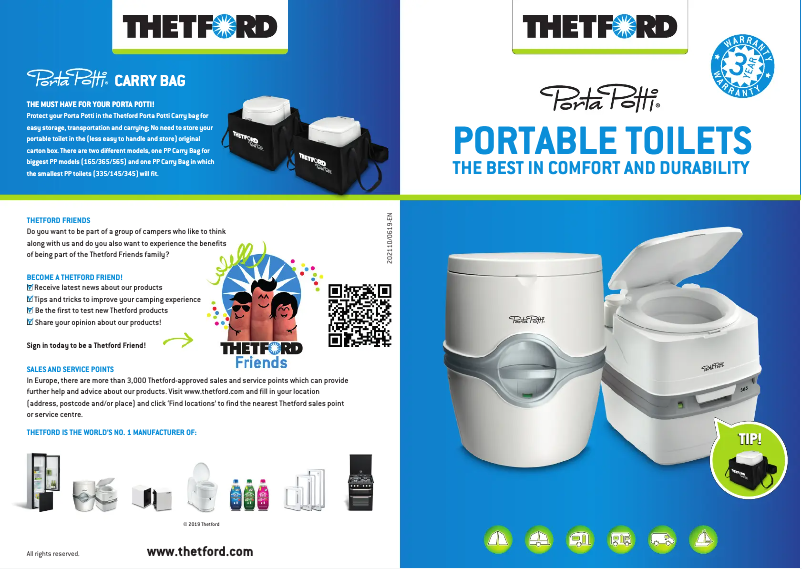 Image de la première page du manuel de l'appareil Porta Potti Qube 335