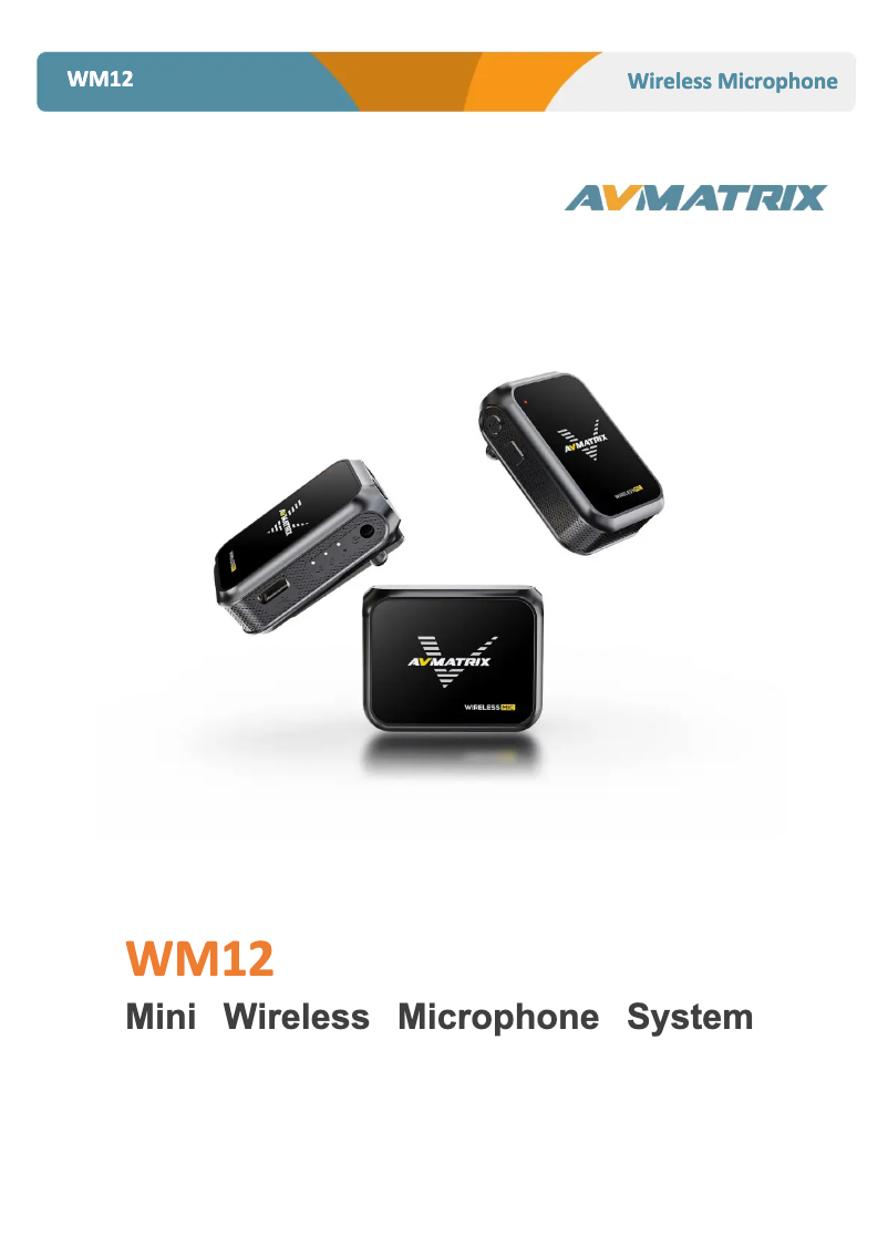 Page n°1 - Manuel utilisateur AVMATRIX WM12