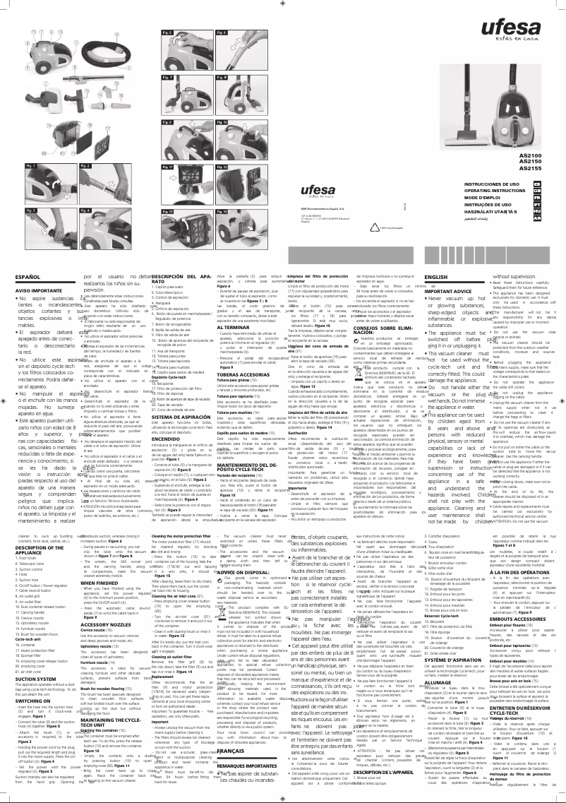 Page 1 de la notice Manuel utilisateur Ufesa AS2150