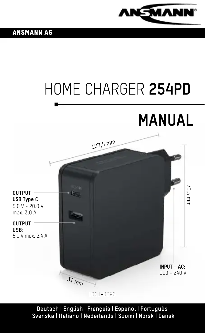 Image de la première page du manuel de l'appareil 254PD