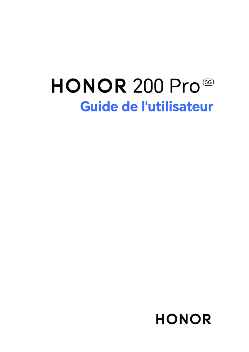 Page 1 de la notice Manuel utilisateur Honor 200 Pro