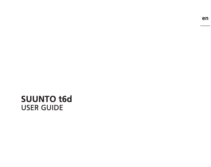 Página 1 del manual Manual de usuario Suunto t6d Fusion